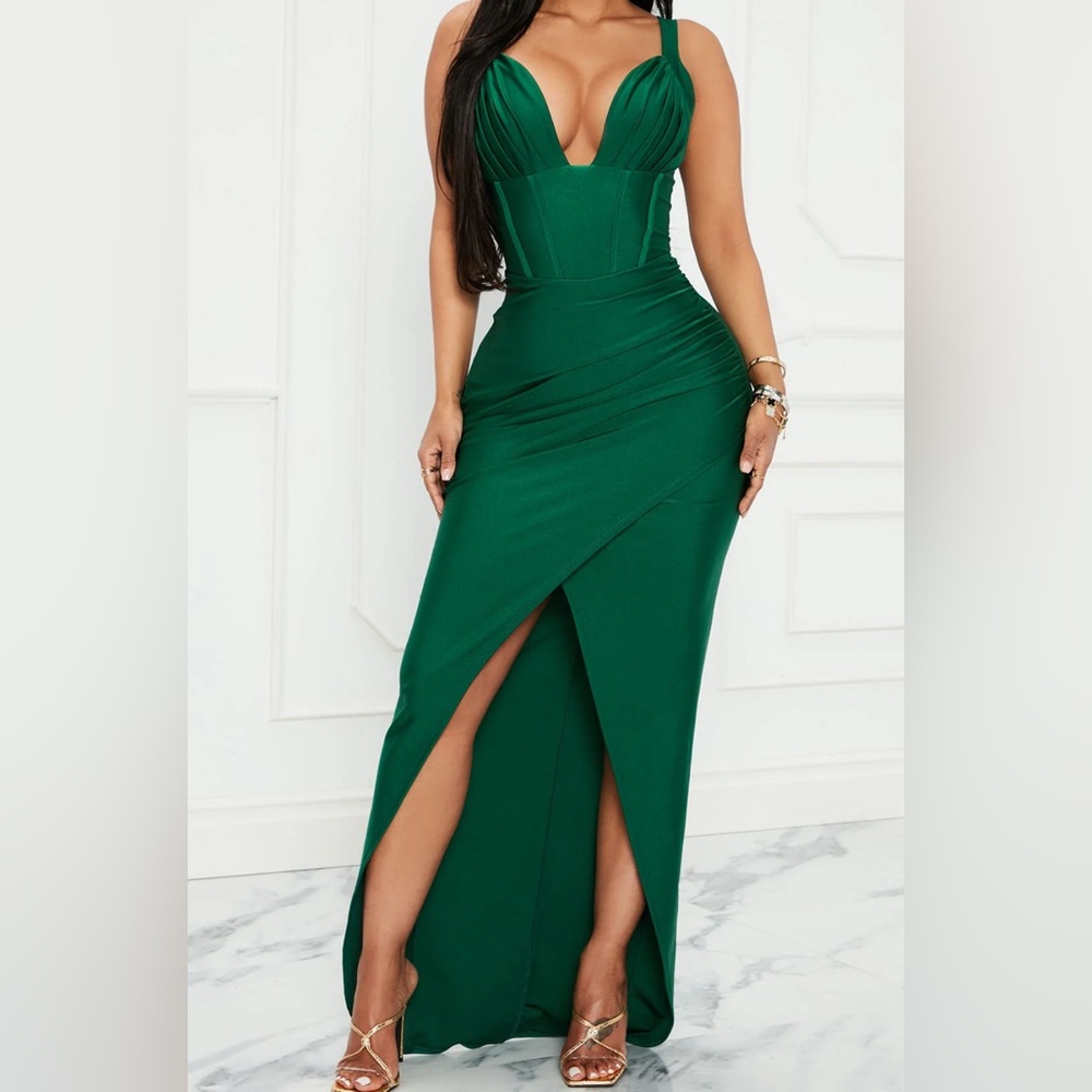 Corset Waist High Slit Sleeveless dress